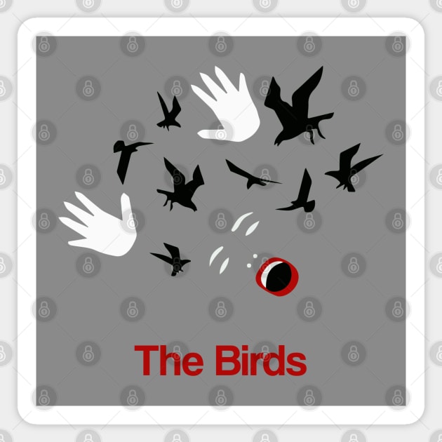 The Birds Minimal Movie Art Alfred Hitchcock Sticker by Rozbud